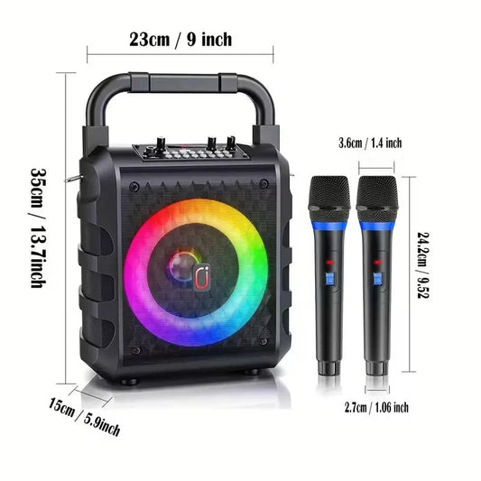 20W Portable Karaoke Speaker with Dual Wireless Mics - Image 2
