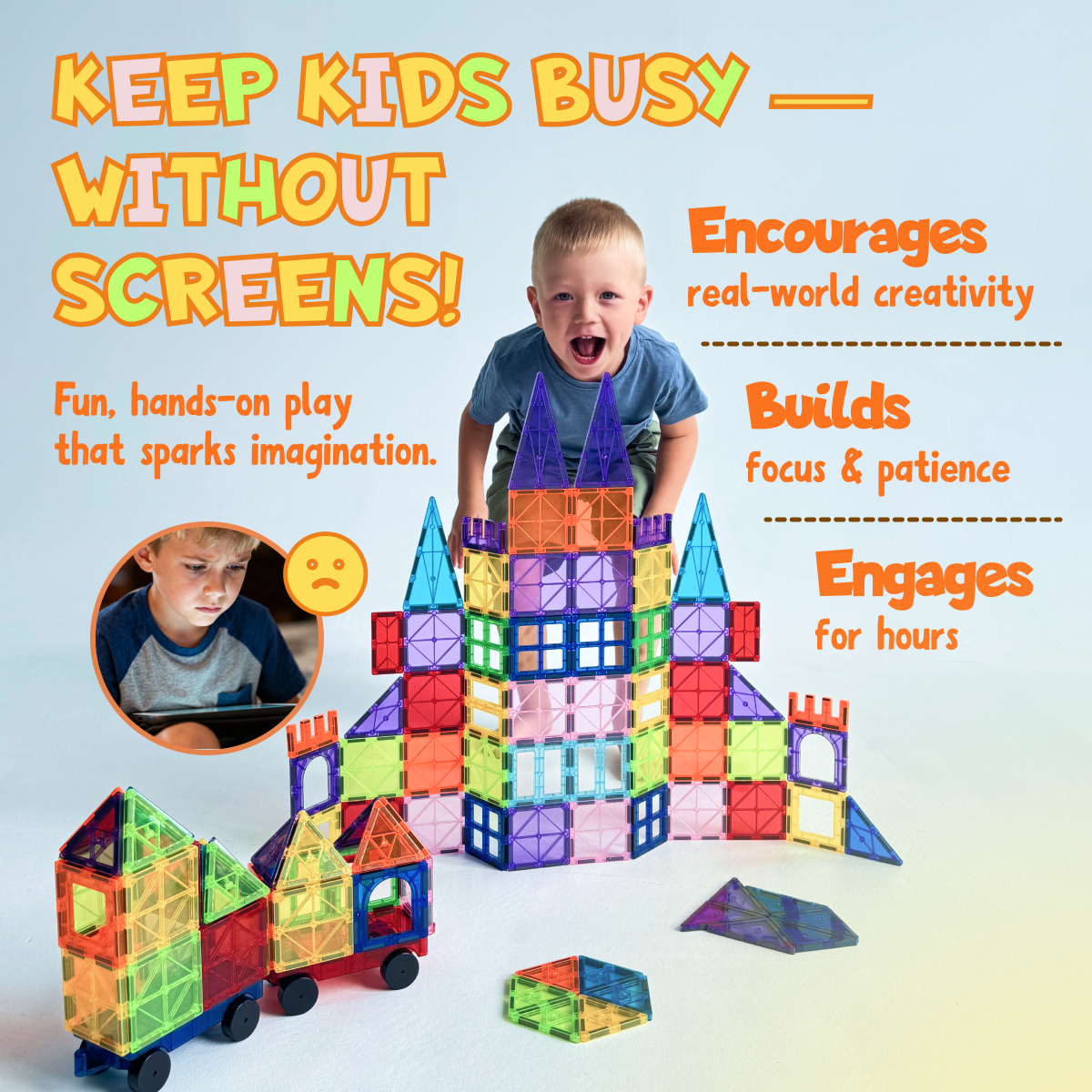 Hundred And Two Pieces Magnetic Tiles Building Set - Image 6