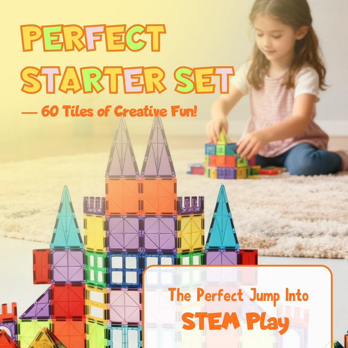 Sixty Pieces Magnetic Tiles Building Set - Image 6