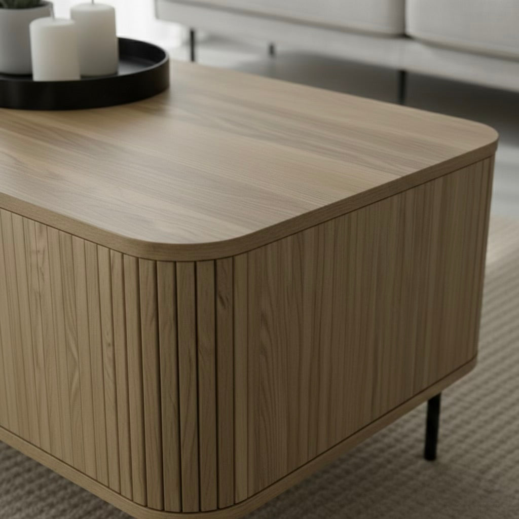 Florence 2 Door Coffee Table Oak - Image 4