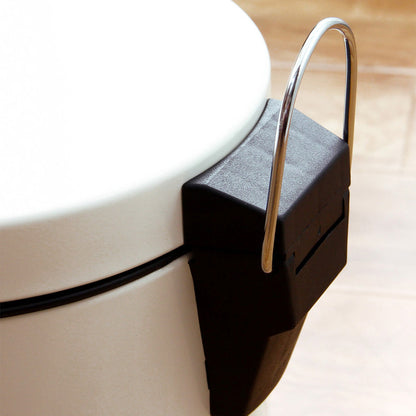 5L Round Lidded Trash Can Foot Pedal Garbage Bin for Kitchen Bathroom Hotel-White - Image 8