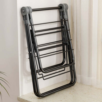 2-Tier Foldable Clothes Drying Rack  for Balcony Bay Window-White - Image 5