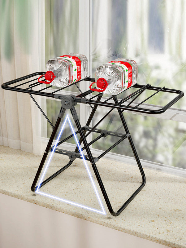 2-Tier Foldable Clothes Drying Rack  for Balcony Bay Window-White - Image 7
