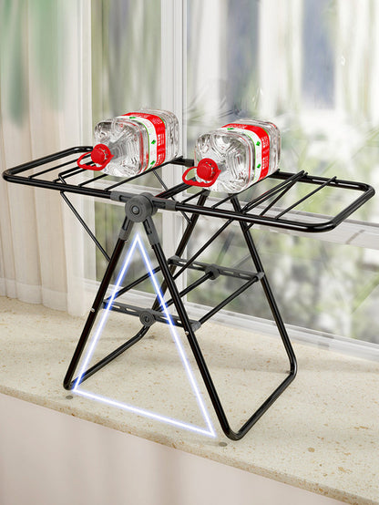 2-Tier Foldable Clothes Drying Rack  for Balcony Bay Window-White - Image 7