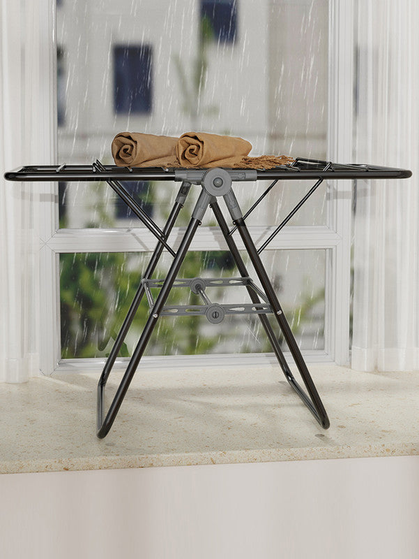 2-Tier Foldable Clothes Drying Rack  for Balcony Bay Window-White - Image 8