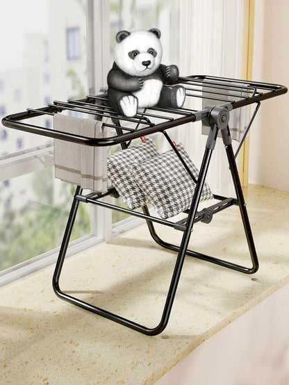 2-Tier Foldable Clothes Drying Rack  for Balcony Bay Window-White - Image 9
