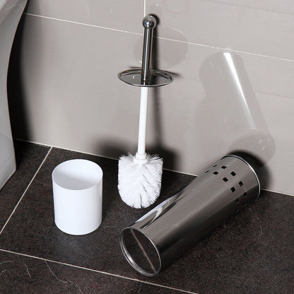 Stainless Steel Toilet Brush With Base and Long-Handled Brush for Bathroom Toilet Cleaning-Silver - Image 7