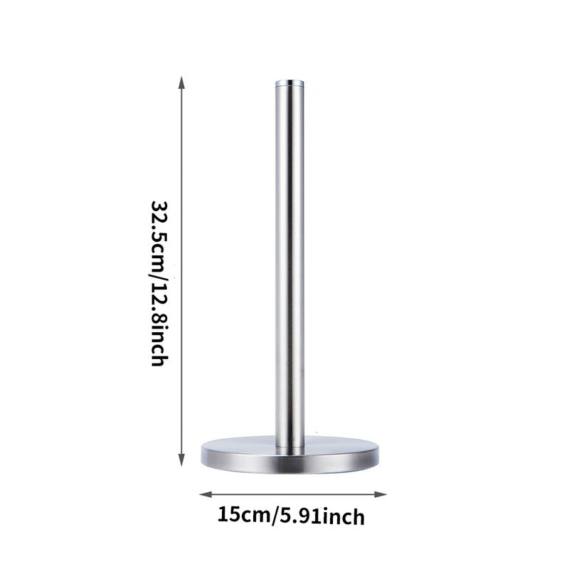 Stainless Steel Paper Towel Holder for Kitchen Countertop Cling Film Storage Rack-Silver - Image 5