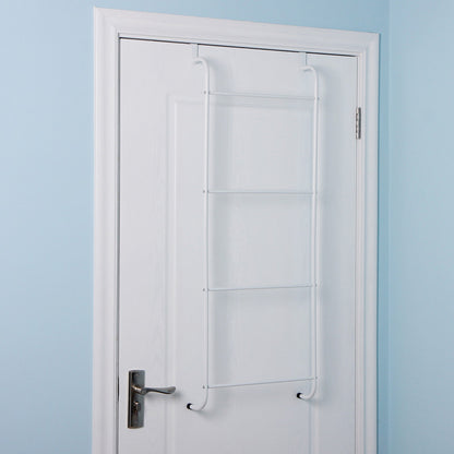 Over The Door Towel Rack Metal Behind Door Hanger for Bathroom Bedroom-White - Image 3