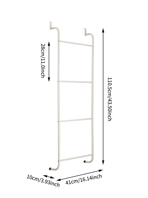 Over The Door Towel Rack Metal Behind Door Hanger for Bathroom Bedroom-White - Image 4