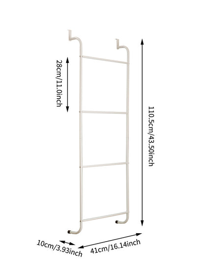 Over The Door Towel Rack Metal Behind Door Hanger for Bathroom Bedroom-White - Image 4