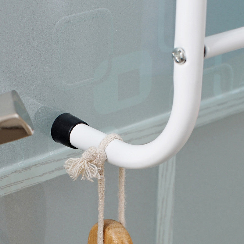 Over The Door Towel Rack Metal Behind Door Hanger for Bathroom Bedroom-White - Image 8
