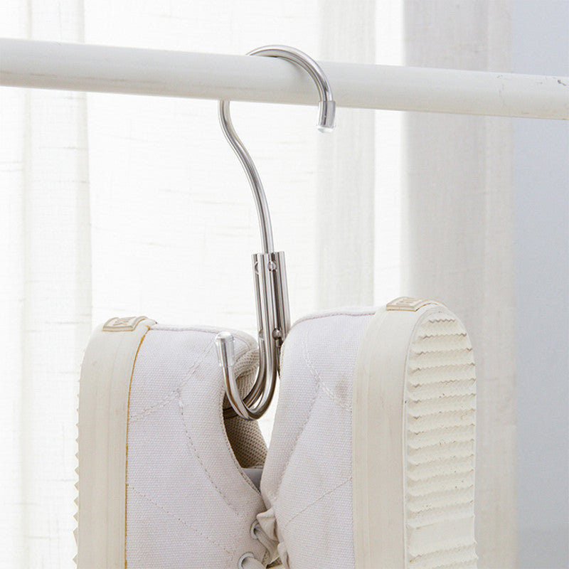 Stainless Steel Storage Hanger With 4 Hooks For Bras Ties Bag and Belts-Silver - Image 9