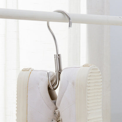 Stainless Steel Storage Hanger With 4 Hooks For Bras Ties Bag and Belts-Silver - Image 9