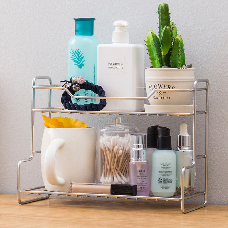 Mini Stainless Steel Kitchen Spice Storage Rack Bathroom And Toilet Organizer Rack-Silver - Image 3