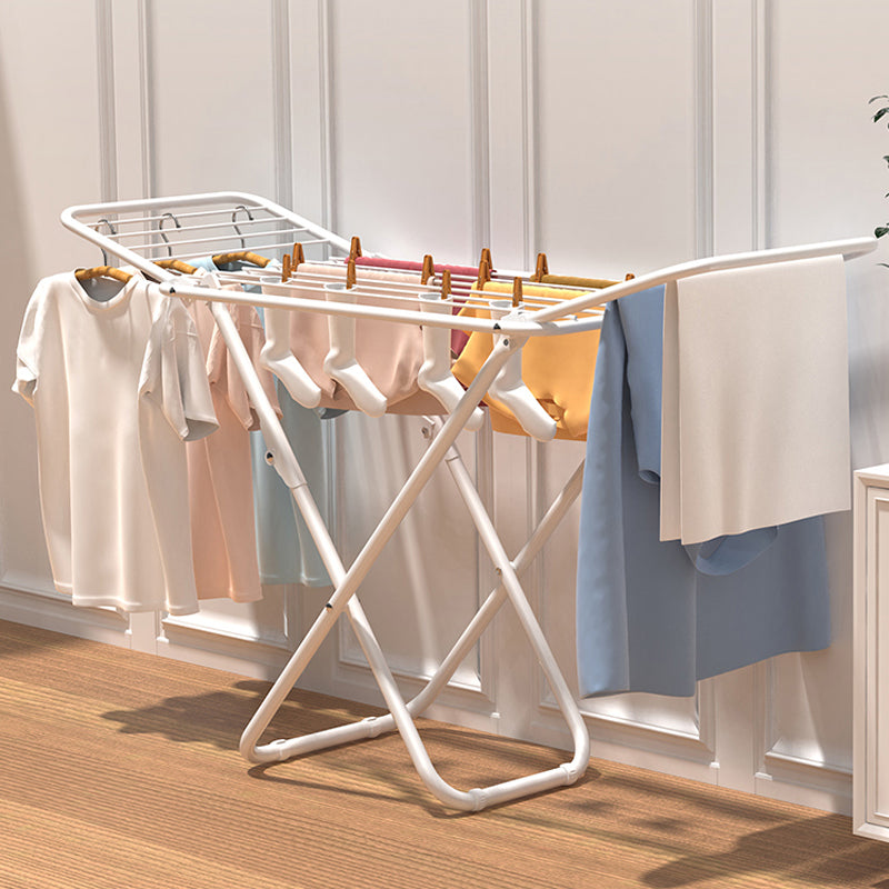 Upgrade Double Wing Floor Folding Drying Rack For Clothes Quilt Towel-White - Image 5