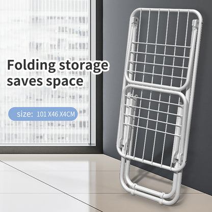 Upgrade Double Wing Floor Folding Drying Rack For Clothes Quilt Towel-White - Image 8