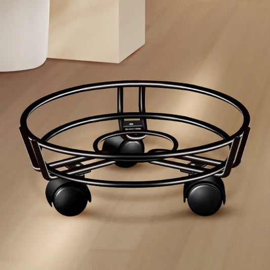 Movable Iron Potted Plant Stand for Home Garden Decoration-Black - Image 3