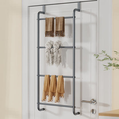 Over The Door Towel Rack Metal Behind Door Hanger for Bathroom Bedroom-Grey - Image 2