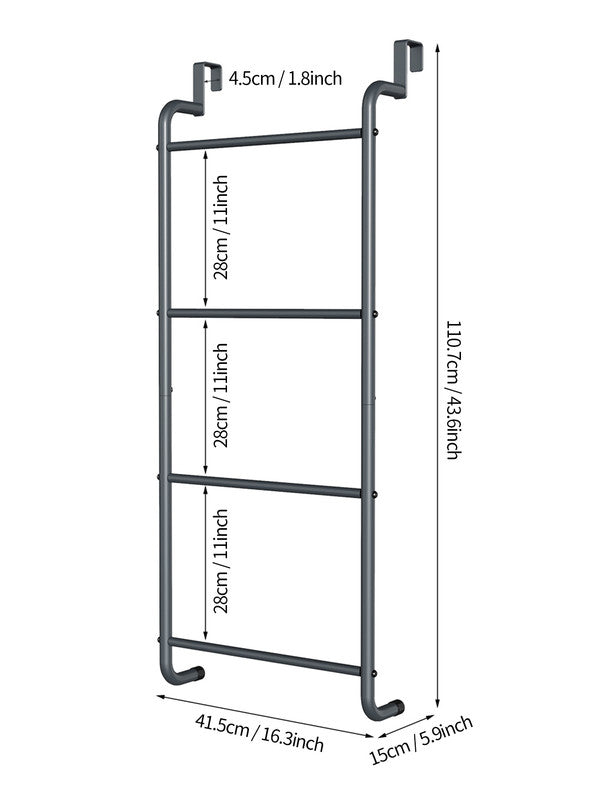 Over The Door Towel Rack Metal Behind Door Hanger for Bathroom Bedroom-Grey - Image 4