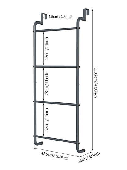 Over The Door Towel Rack Metal Behind Door Hanger for Bathroom Bedroom-Grey - Image 4