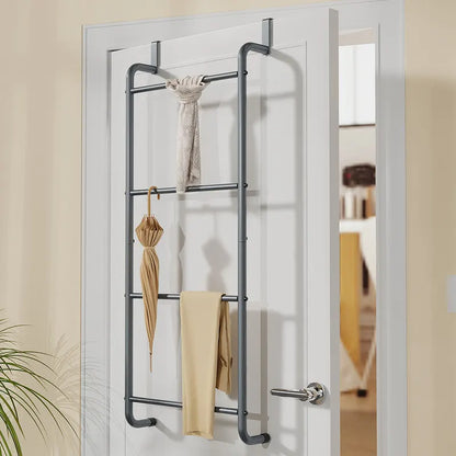 Over The Door Towel Rack Metal Behind Door Hanger for Bathroom Bedroom-Grey - Image 5