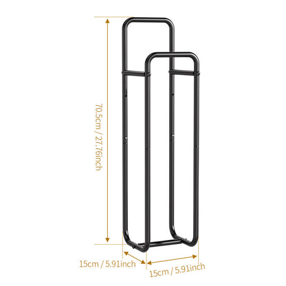 Double-Pole Towel Rack, Wall-Mounted Storage Rack for Bathroom,Black - Image 4