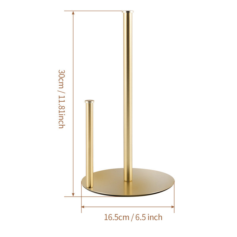 Stainless Steel Double Pole Paper Towel Holder-Gold - Image 3