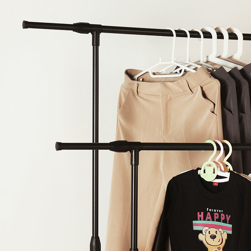 Double-rod Adjustable Clothes Rack with Pulley-Back - Image 6