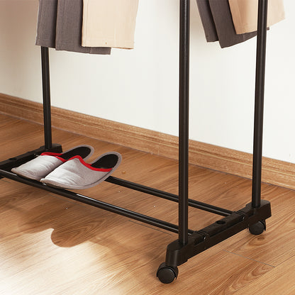Double-rod Adjustable Clothes Rack with Pulley-Back - Image 7