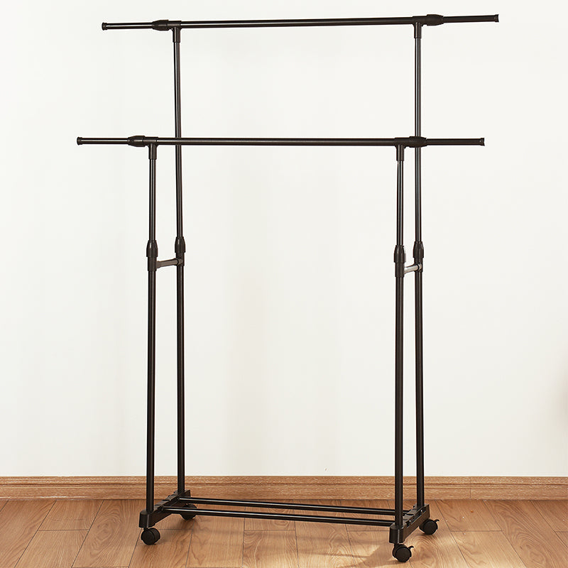 Double-rod Adjustable Clothes Rack with Pulley-Back - Image 9