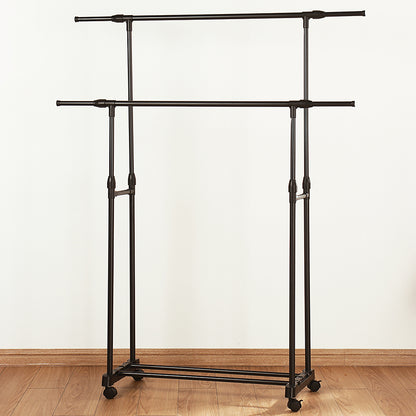 Double-rod Adjustable Clothes Rack with Pulley-Back - Image 9