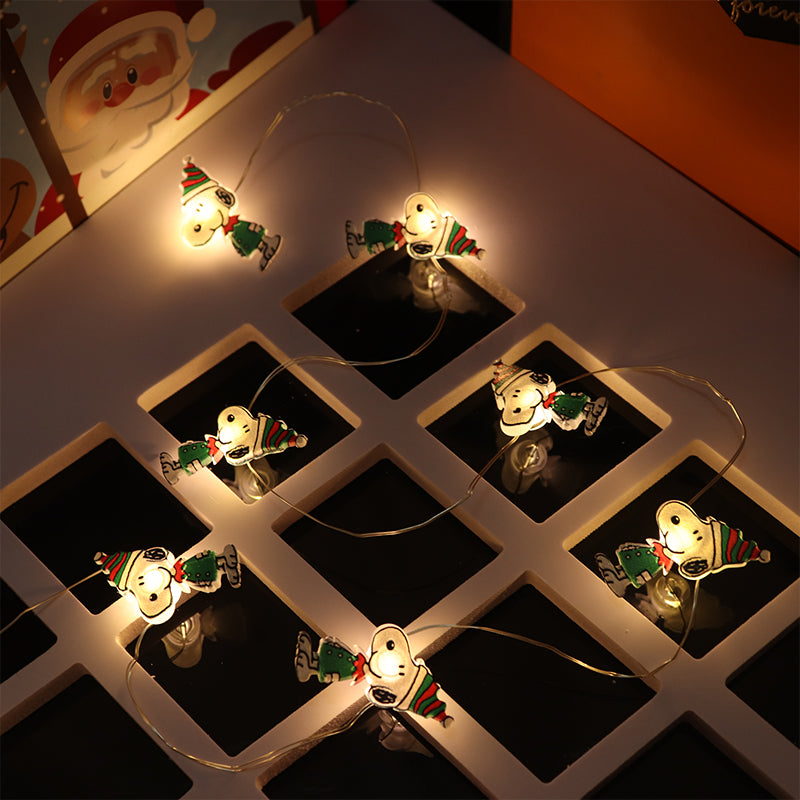 2m 20 LED Christmas Snoopy String Lights with 2x AA Battery Box - Image 2