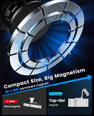 Suction Cup Phone Mount , 360° Adjustable Magnetic Car Phone Holder, Pocket Size Foldable Car Mount, Cell Phone Holders for Your Car for iPhone Series- Black - Image 2