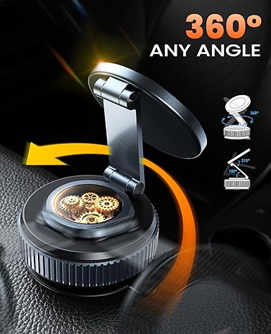 Suction Phone Mount for Car Dashboard/Windshield - 360°Adjustable Magnetic Phone Holder for Car, Foldable Car Phone Holder for iPhone  Series (Carbon Fiber & Aluminum Alloy) - Image 4
