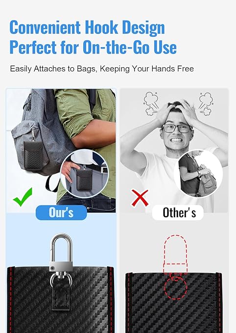 Faraday Pouch for car Keys,2 Pack Faraday Bag Car Key Signal Blocking Pouch ， Keyless Entry Car Keys Case | RFID Blocker Bag for Car Security ，Anti-Theft Remote Entry Keyless Protect-Black - Image 4