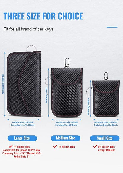 Faraday Pouch for car Keys,2 Pack Faraday Bag Car Key Signal Blocking Pouch ， Keyless Entry Car Keys Case | RFID Blocker Bag for Car Security ，Anti-Theft Remote Entry Keyless Protect-Black - Image 6