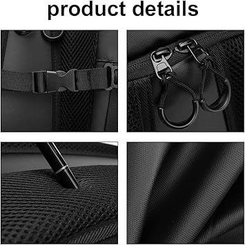 Multifunctional Large Capacity Motorcycle Backpack Motorcycle Bag Moto Riding for Men Women Waterproof Backpack-Black - Image 3