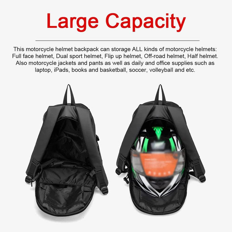 Multifunctional Large Capacity Motorcycle Backpack Motorcycle Bag Moto Riding for Men Women Waterproof Backpack-Black - Image 4