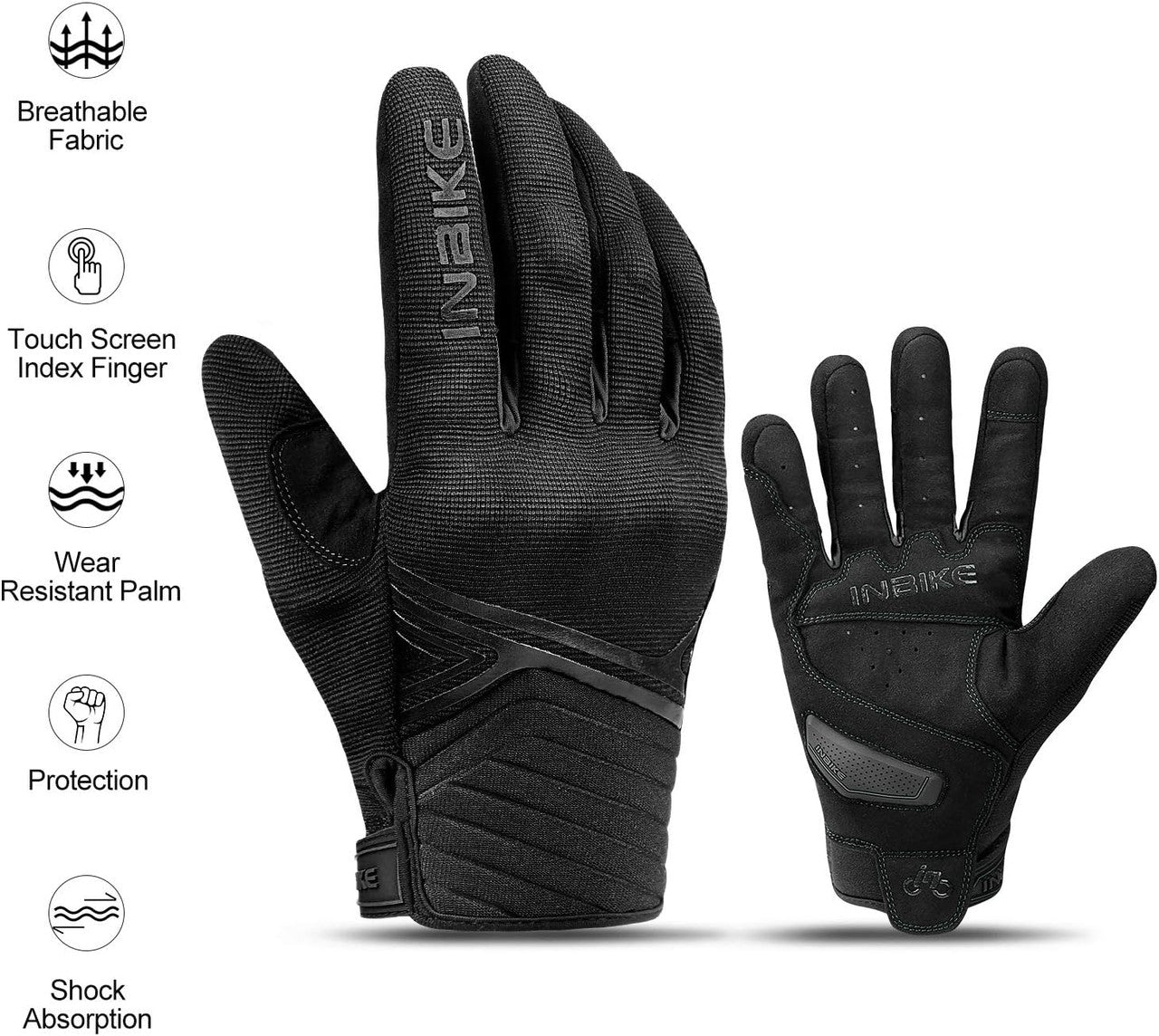 Breathable Mesh Motorcycle Gloves Touchscreen with TPR Palm Pad Hard Knuckle-Back-Medium - Image 6