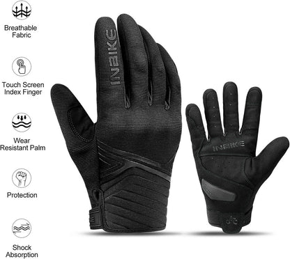 Breathable Mesh Motorcycle Gloves Touchscreen with TPR Palm Pad Hard Knuckle-Back-Medium - Image 6