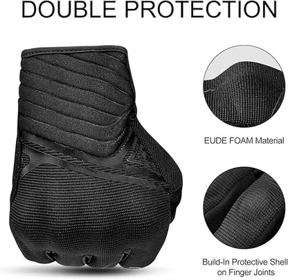 Breathable Mesh Motorcycle Gloves Touchscreen with TPR Palm Pad Hard Knuckle-Back-Medium - Image 8
