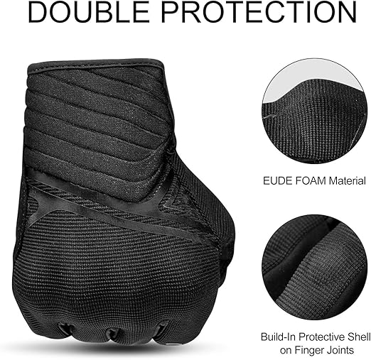 Breathable Mesh Motorcycle Gloves Touchscreen with TPR Palm Pad Hard Knuckle-Black-XLarge - Image 9