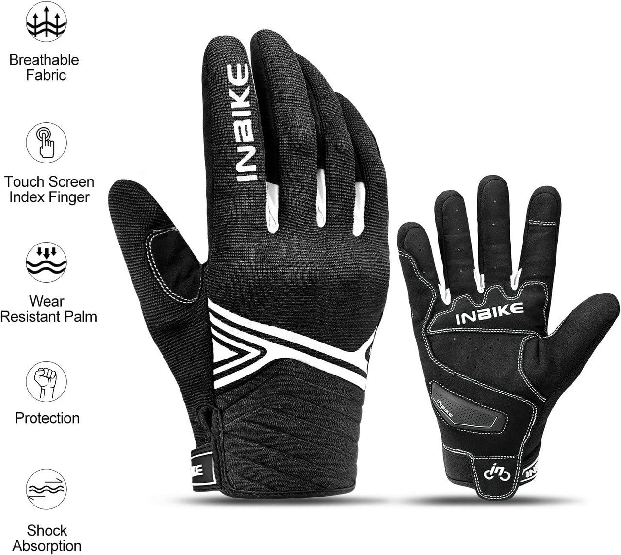 Breathable Mesh Motorcycle Gloves Touchscreen with TPR Palm Pad Hard Knuckle-White-XLarge - Image 4