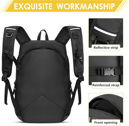 Motorcycle Backpack for Men, Waterproof Helmet Backpack with Reflective, Motorcycle Bag Helmet Bag-Black - Image 3