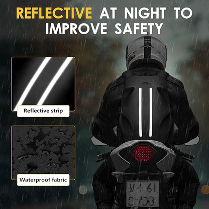 Motorcycle Backpack for Men, Waterproof Helmet Backpack with Reflective, Motorcycle Bag Helmet Bag-Black - Image 6