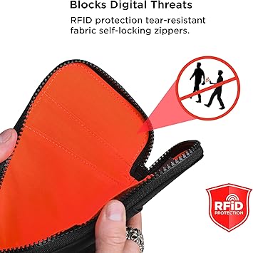 Travel Wallet - RFID Passport Holder, Self Locking Zipper Wear & Tear-Resistant Material, 3 Passport Pockets and 3 Card Slots - HUB Accessories-Green - Image 2