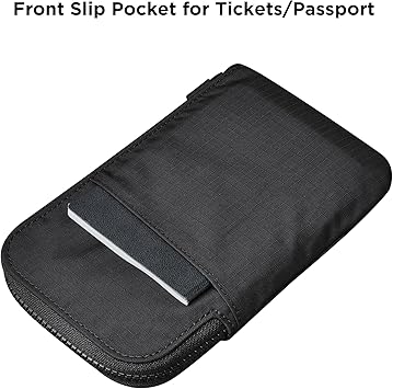 Travel Wallet - RFID Passport Holder, Self Locking Zipper Wear & Tear-Resistant Material, 3 Passport Pockets and 3 Card Slots - HUB Accessories-Green - Image 3