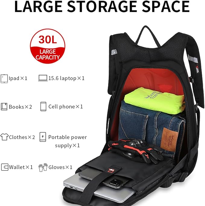 Motorcycle Backpack Waterproof Carbon Fiber-Blue - Image 2