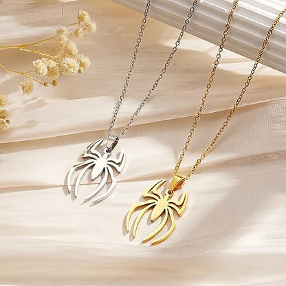 Spider Pendant Necklace Surgical Steel Superhero Spiderman Jewelry for Kids-1 pair - Image 2